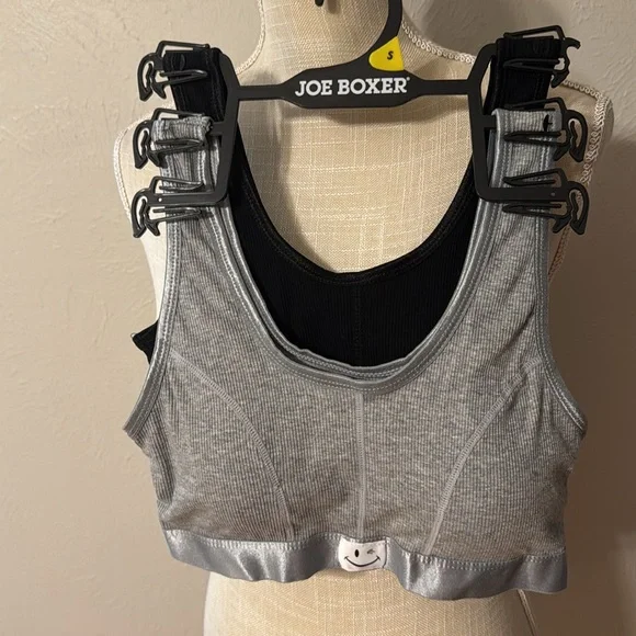 Joe Boxer Bra Trio - Coral,Gray, Black - Picture 3 of 7